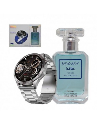GTIDE SMART WATCH POWER SILVER + TAKA PERFUME