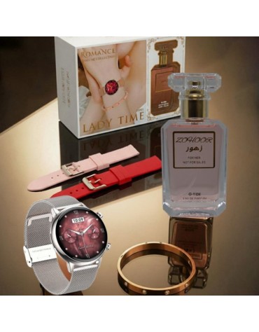 GTIDE SMART WATCH ROMANCE SILVER + ZOHOO PERFUME