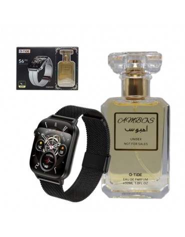 GTIDE SMART WATCH S6 PRO BLACK + AMBOS PERFUME
