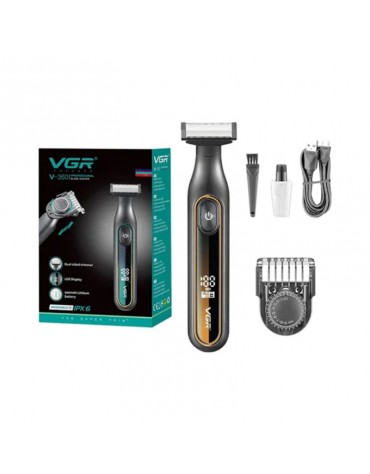 BARBEADOR ELETRICO V-360 VGR LAVAVEL USB LCD 60 MIN IPX6 VERDE