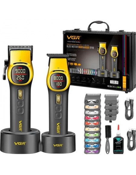 Kit Cortador de Cabelo e Trimmer Voyager VGR 2 IN1 V-885S2 Recarregável - DOURADO