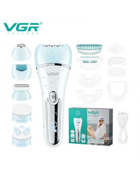 VGR DESPILADOR VOYAGER ELETRICO VGR V-733 6 EM 1 LADY AZUL