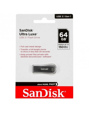 PENDRIVE SANDISK ULTRA LUXE 64GB USB 3.1 150MBS